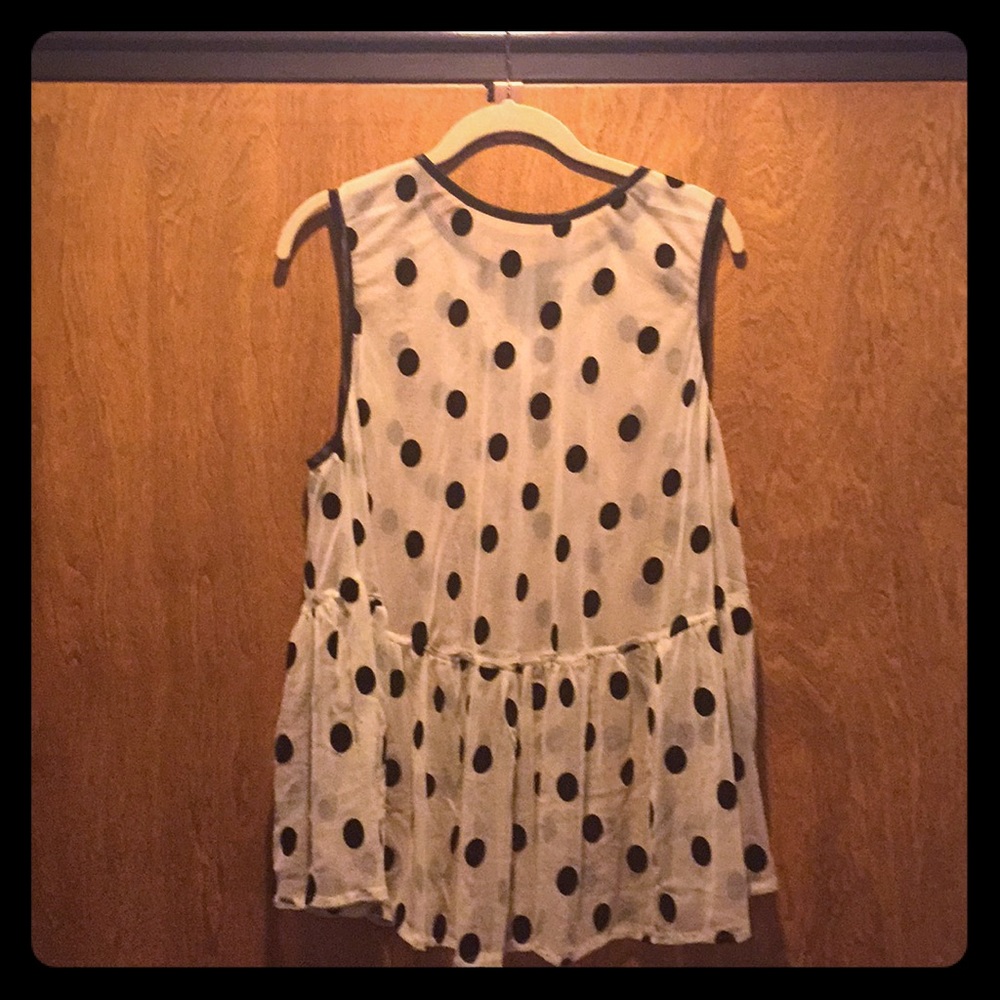 Sheer polka dot tank